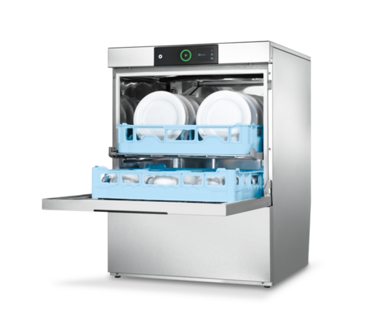 Hobart voorlader vaatwasmachine Premax FP met ingebouwde waterontharder
